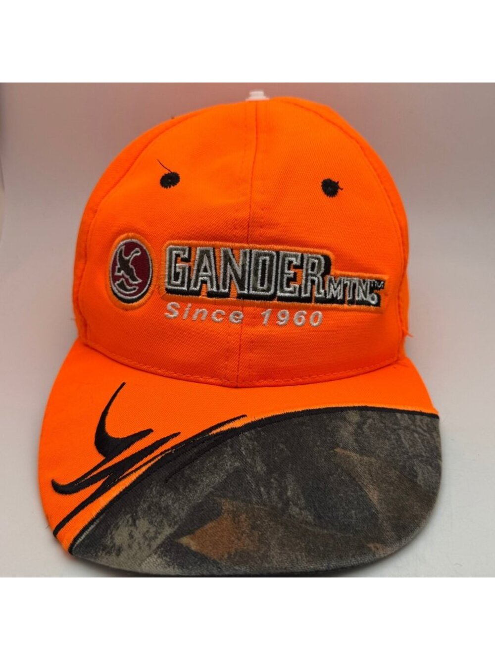 Gander Mountain Baseball Cap Hat Hunter Orange Camo Brim Adjustable Hunting